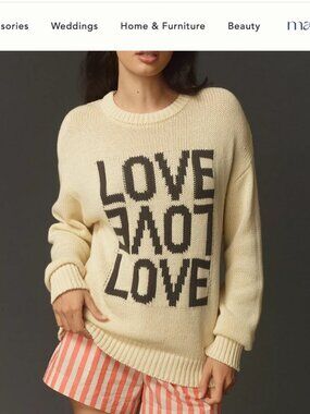 NWT Anthropologie Spiritual Gangster Love Mantra Pullover Sweater Size M